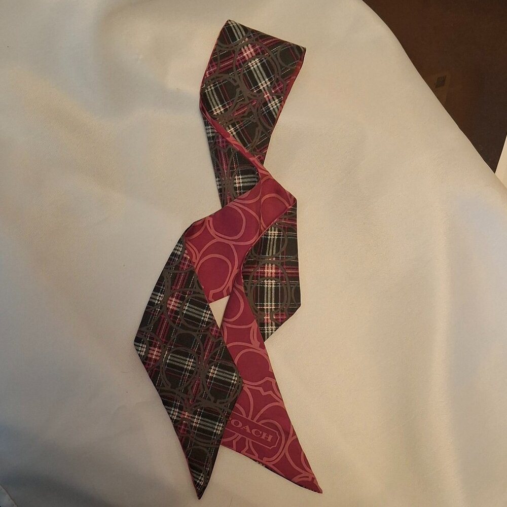 Vintage COACH Scarf Fuchsia, Black, White, Gray Unique!